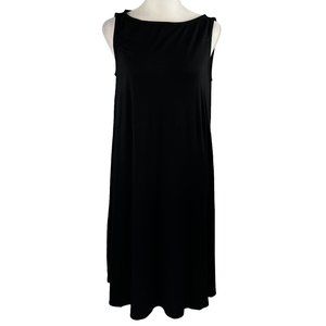 EILEEN FISHER Black Viscose/Spandex Jewel Neck Sleeveless Dress Size Sma…